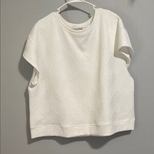 White Textured Women's Top